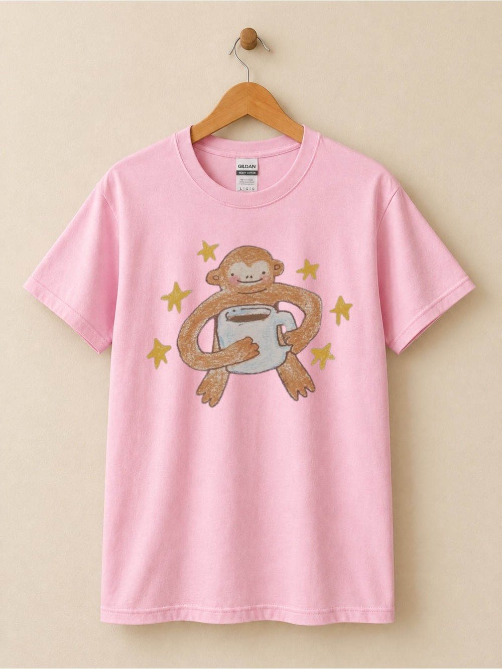 Cute Monkey Tee Coffee Lover Graphic Unisex T-Shirt